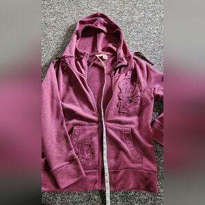 Hooded Zippered purple jacket